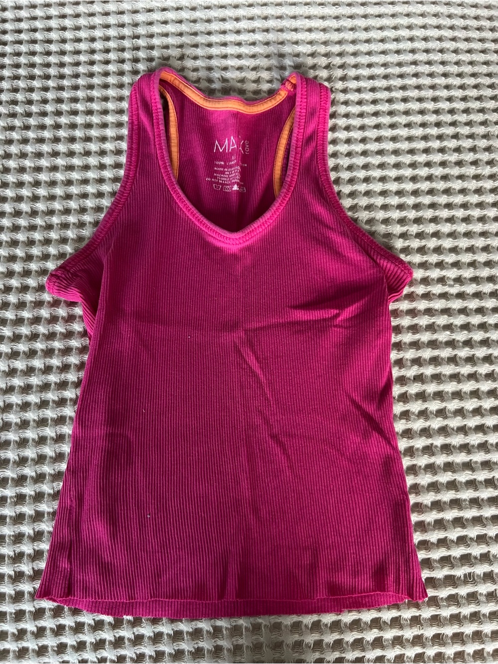 MAx Studio Pink Ribbed Tank Top